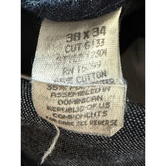 Vintage Roebucks Denim Overalls 38x34 – Classic Dark Wash Workwear Style - Picture 9 of 11